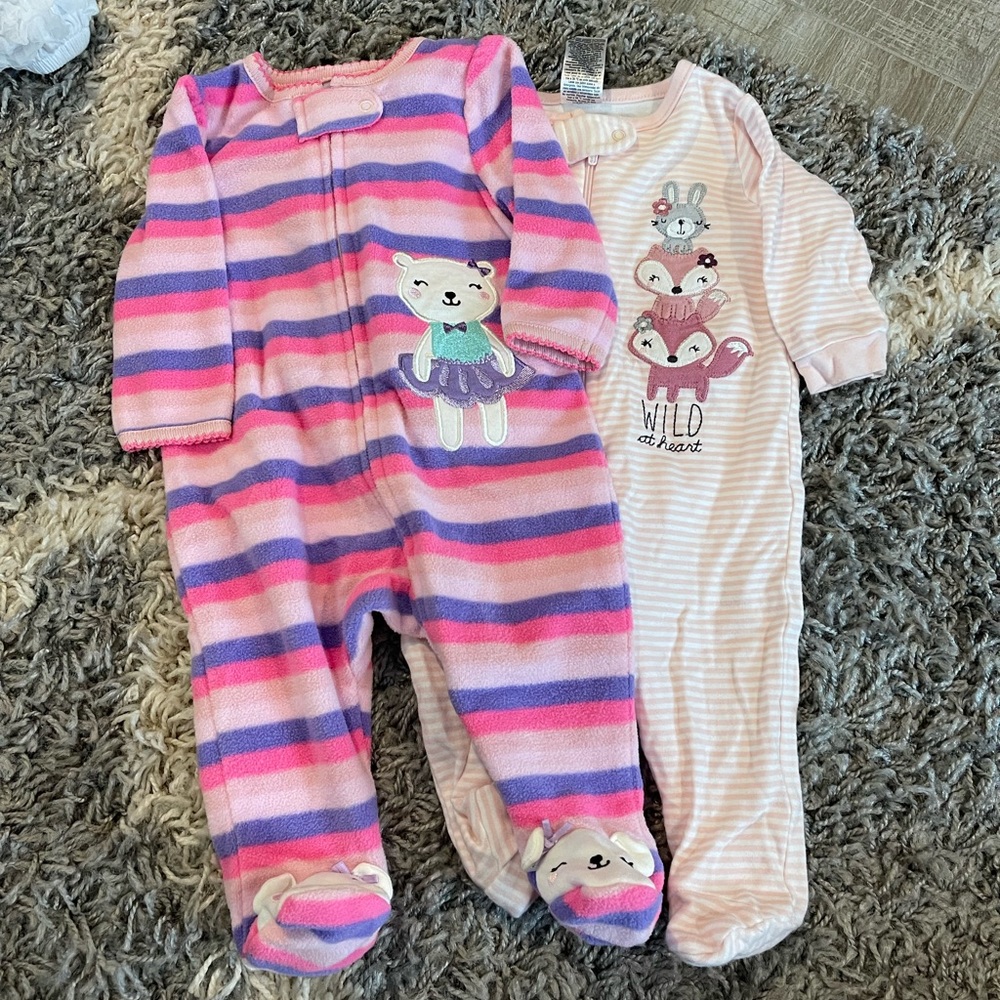 3 month - set of 2- pajamas (cotton and fleece)
